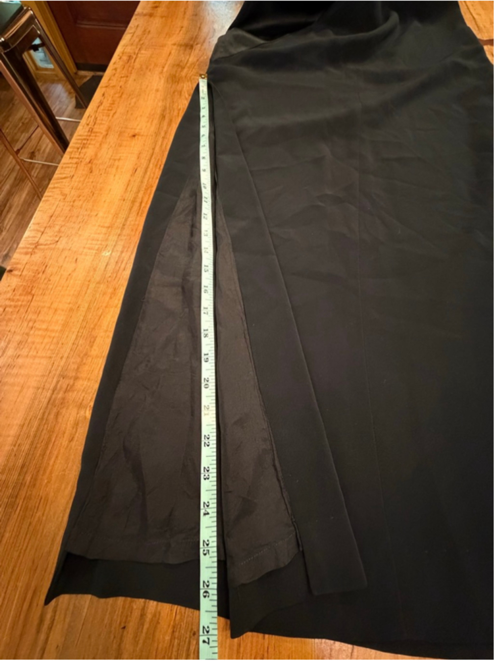 Adrianna Papell Evening Vintage Black Silk-Like Maxi Gown Minimalist Glam 8 - Picture 14 of 14